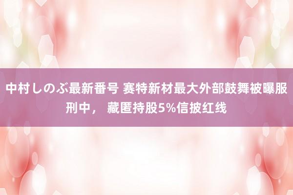 中村しのぶ最新番号 赛特新材最大外部鼓舞被曝服刑中， 藏匿持股5%信披红线